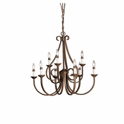 Kichler Dover 9-LT 2 Tier Chandelier - Tannery Bronze - 2031TZ