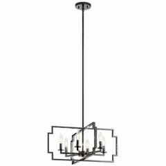 Kichler Downtown Deco 6-LT Chandelier/Semi Flush - Midnight Chrome - 44128MCH