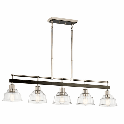 Kichler Eastmont 5-LT Linear Chandelier - Polished Nickel - 52404PN