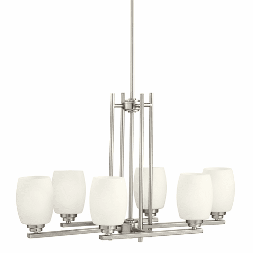 Kichler Eileen 6-LT Chandelier with LED Bulbs - Brushed Nickel - 3898NIL18