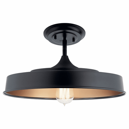 Kichler Elias 1-LT Semi Flush - Black - 52098BK