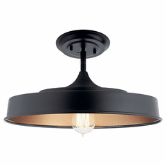 Kichler Elias 1-LT Semi Flush - Black - 52098BK