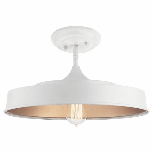 Kichler Elias 1-LT Semi Flush - White - 52098WH