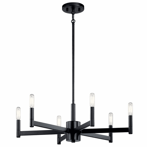 Kichler Erzo 1 Tier 6-LT Chandelier - Black - 43859BK