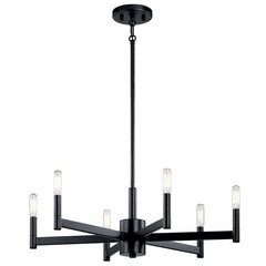 Kichler Erzo 1 Tier 6-LT Chandelier - Black - 43859BK