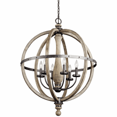 Kichler Evan Pendant 6-LT Chandelier - Distressed Antique Gray - 43327DAG