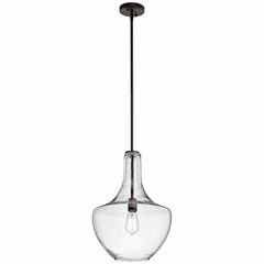 Kichler Everly 1-LT Pendant Clear Seeded Glass - Olde Bronze - 42046OZCS