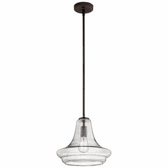 Kichler Everly 1-LT Pendant Clear Seeded Glass - Olde Bronze - 42328OZCS