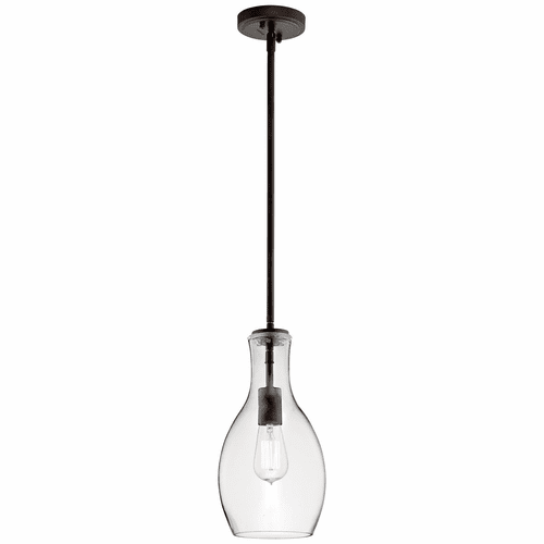 Kichler Everly 1-LT Pendant in with Clear Glass - Olde Bronze - 42456OZCLR