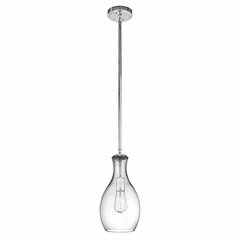 Kichler Everly 1-LT Pendant with Clear Glass - Chrome - 42456CHCLR
