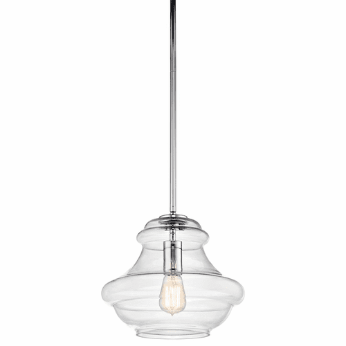 Kichler Everly 1-LT Schoolhouse Pendant - Chrome - 42044CH