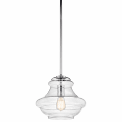 Kichler Everly 1-LT Schoolhouse Pendant - Chrome - 42044CH Kichler Everly 1-LT Schoolhouse Pendant - Chrome - 42044CH
