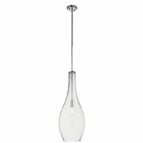 Kichler Everly 1-LT Teardrop Pendant with Clear Glass - Chrome - 42475CHCLR