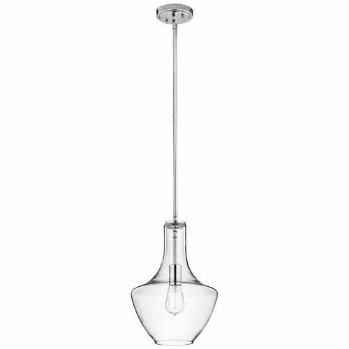 Kichler Everly 1-LT Wide Curve Pendant - Chrome - 42141CHCLR