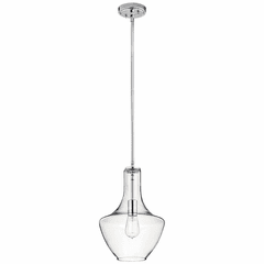 Kichler Everly 1-LT Wide Curve Pendant - Chrome - 42141CHCLR Kichler Everly 1-LT Wide Curve Pendant - Chrome - 42141CHCLR