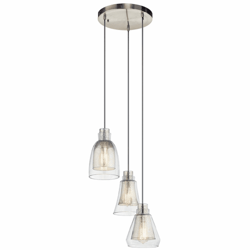 Kichler Evie 3-LT Pendant - Brushed Nickel - 43627NI