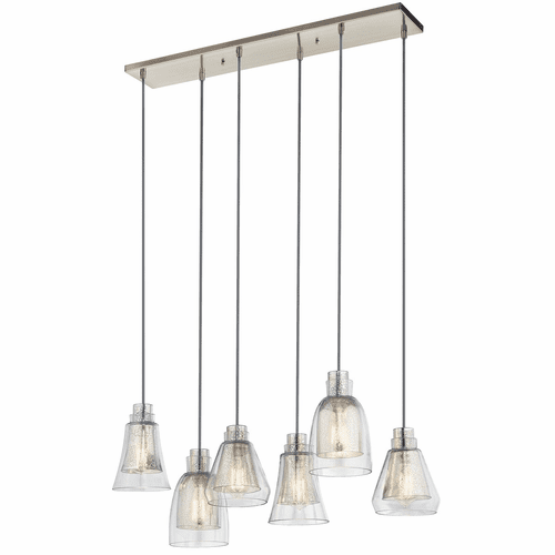 Kichler Evie 6-LT Chandelier - Brushed Nickel - 43628NI