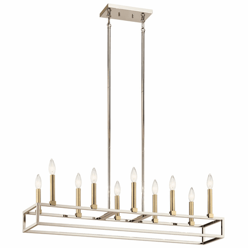 Kichler Finet 10-LT Linear Chandelier - Polished Nickel - 44110PN