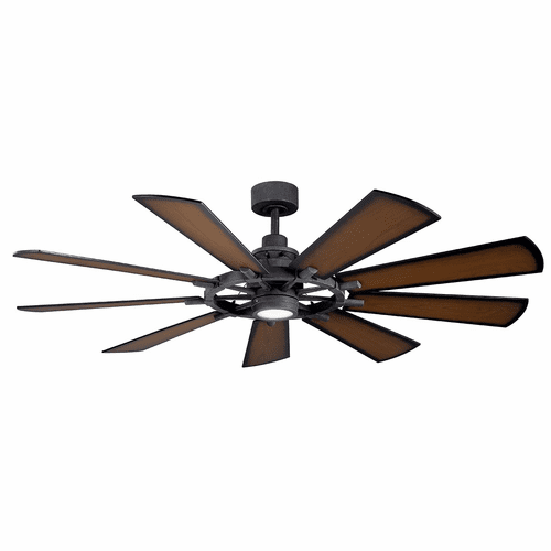 Kichler Gentry LED 65" Ceiling Fan - Distressed Black - 300265DBK