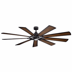 Kichler Gentry XL LED 85" Ceiling Fan - Distressed Black - 300285DBK