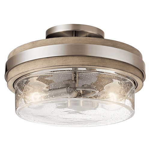 Kichler Grand Bank 2-LT Semi Flush - Classic Pewter - 44100CLP