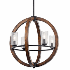 Kichler Grand Bank 4-LT Chandelier Auburn Stain - Auburn Stained - 43185AUB