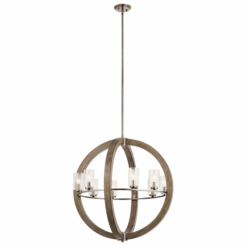Kichler Grand Bank 8-LT Chandelier - Distressed Antique Gray - 43190DAG