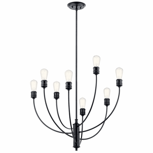 Kichler Hatton 8-LT 1 Tier Chandelier - Black - 52255BK