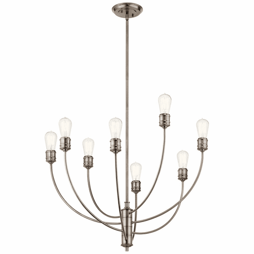 Kichler Hatton 8-LT 1 Tier Chandelier - Classic Pewter - 52255CLP