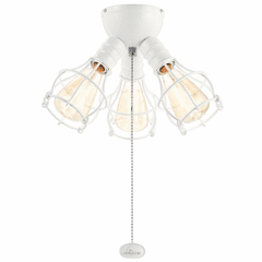 Kichler Industrial 3-LT LED Ceiling Fan Light Kit - White - 380041WH