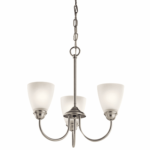 Kichler Jolie 3-LT Mini Chandelier with LED Bulbs - Brushed Nickel - 43637NIL18