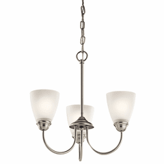 Kichler Jolie 3-LT Mini Chandelier with LED Bulbs - Brushed Nickel - 43637NIL18