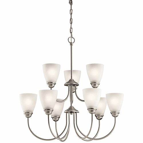 Kichler Jolie 9-LT Chandelier with LED Bulbs - Brushed Nickel - 43639NIL18