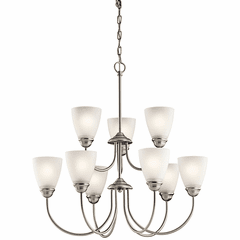 Kichler Jolie 9-LT Chandelier with LED Bulbs - Brushed Nickel - 43639NIL18