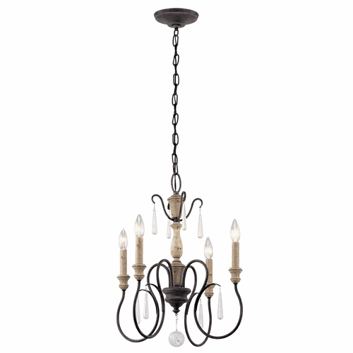 Kichler Kimblewick 4-LT Chandelier - Weathered Zinc - 43615WZC