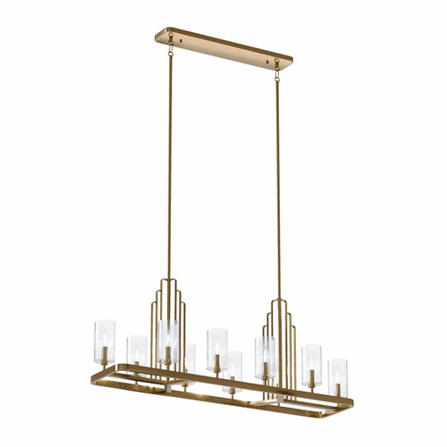 Kichler Kimrose 10-LT Linear Chandelier - Brushed Natural Brass - 52413BNB