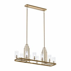 Kichler Kimrose 10-LT Linear Chandelier - Brushed Natural Brass - 52413BNB