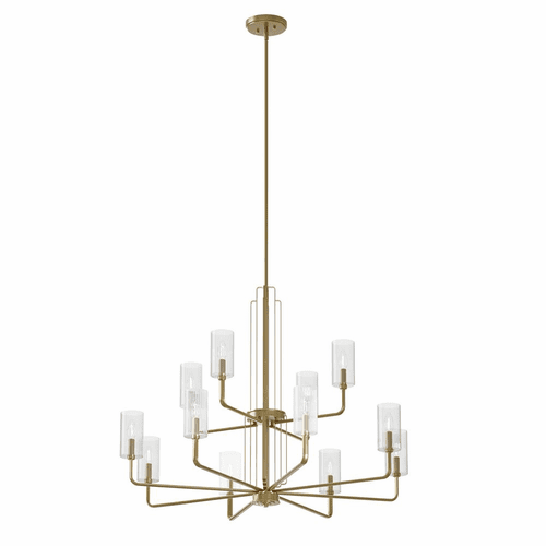 Kichler Kimrose 12-LT 2-Tier Chandelier - Brushed Natural Brass - 52412BNB