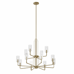 Kichler Kimrose 12-LT 2-Tier Chandelier - Brushed Natural Brass - 52412BNB