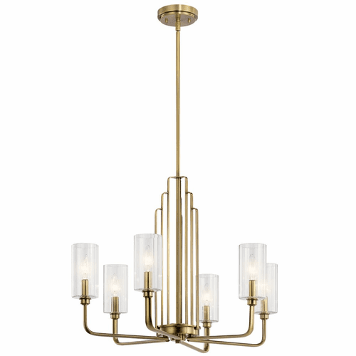 Kichler Kimrose 6-LT 1-Tier Chandelier - Brushed Natural Brass - 52411BNB