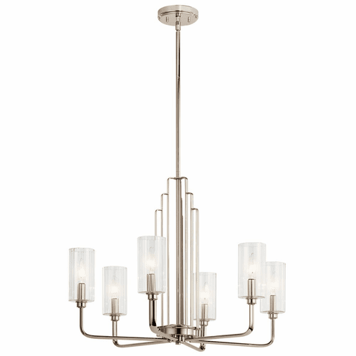 Kichler Kimrose 6-LT 1-Tier Chandelier - Polished Nickel - 52411PN
