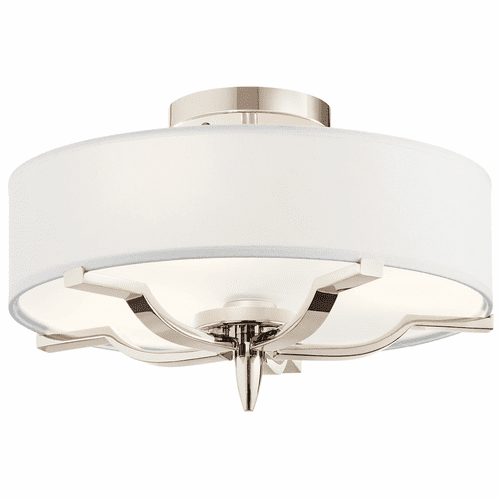 Kichler Kinsey 3-LT Flush Mount - Polished Nickel - 44314PN