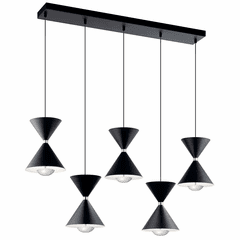 Kichler Kordan 5-LT Linear Pendant Cluster - Matte Black - 84113