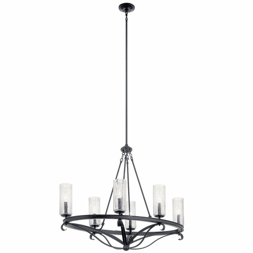 Kichler Krysia Oval 6-LT Chandelier - Black - 52010BK