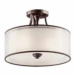 Kichler Lacey 3-LT Semi Flush - Mission Bronze - 42386MIZ
