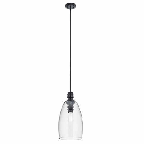 Kichler Lakum 1-LT Pendant - Black - 43090BK
