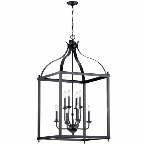 Kichler Larkin 8-LT Foyer Pendant - Black - 42591BK