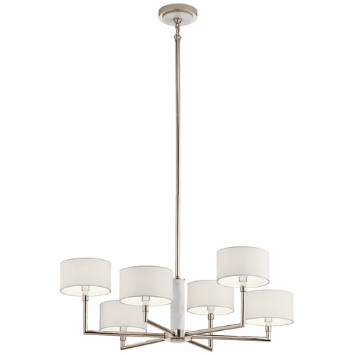 Kichler Laurent 1 Tier 6-LT Chandelier - Polished Nickel - 52052PN