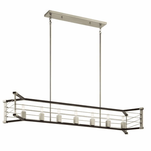 Kichler Lente 7-LT Linear Chandelier - Midnight Oak - 44252MOK