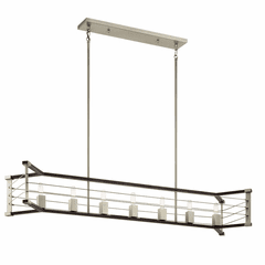 Kichler Lente 7-LT Linear Chandelier - Midnight Oak - 44252MOK